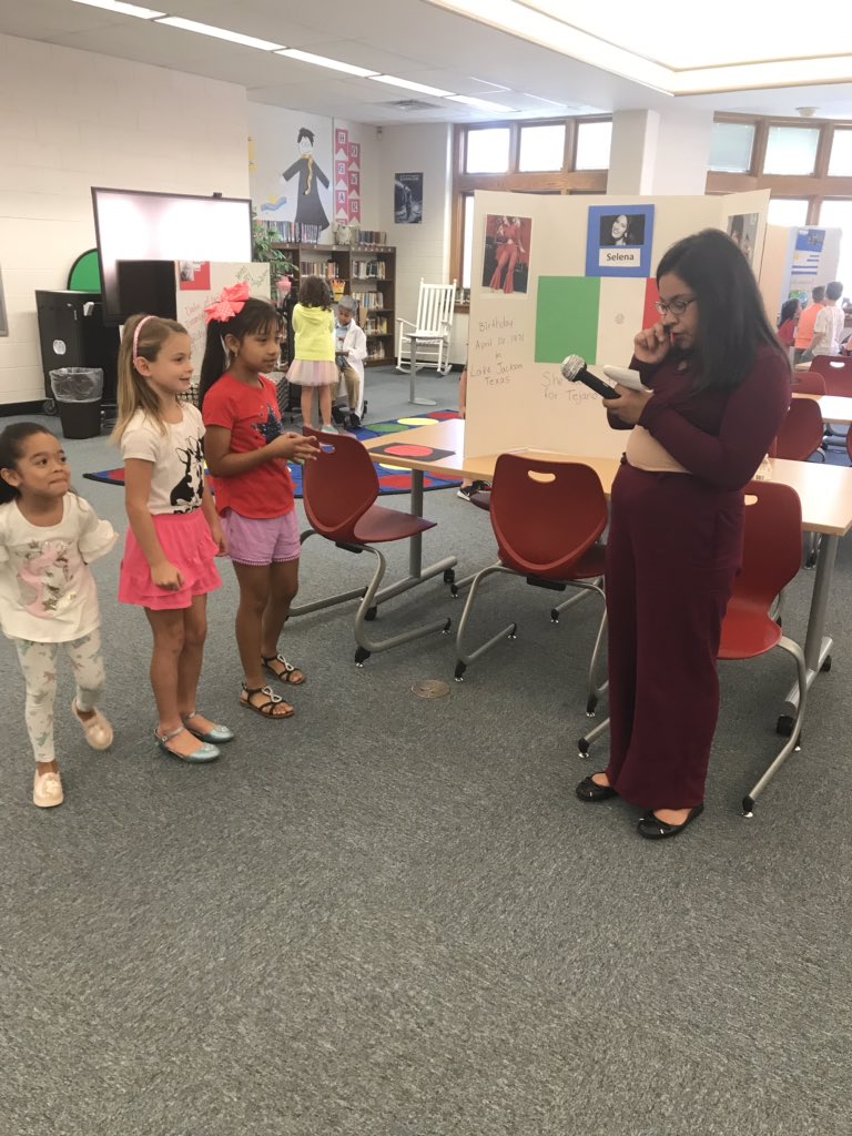 twestmor's tweet photo. This week we have celebrated and studied about Hispanic Heritage month. To cap the week off we had a great Hispanic Heritage living wax museum! So proud of the students and all their hard work! @wsfcsELs @WalkertownElem2 #prodteacher #tiredteacher #myprincipalrocks https://t.co/qsbA7Uf0Vz
