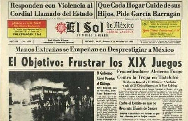 Canal22's tweet image. ‘Balacera entre francotiradores y el ejército en Tlatelolco’, ‘Durante horas, terroristas y soldados sostuvieron rudo combate’, ‘Manos extrañas se empeñan en desprestigiar a México’…

¿Sabes qué decían las portadas de los diarios el 3 de octubre?

“Memoria del 68”

Hoy, 17:00h.