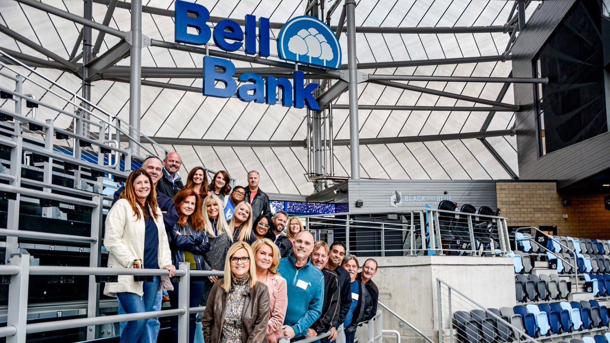 gobellbanks's tweet photo. The entire @bellbankhome mortgage sales team came to Minnesota from all over the country to attend the annual National Sales Meeting! They heard from Casey Cunningham, @XINNIXAcademy Founder & CEO, @Lindsay_13, & @jamiewatson77. Thanks to @allianzfield for hosting! #beboldbebell https://t.co/REEyWqNkb1