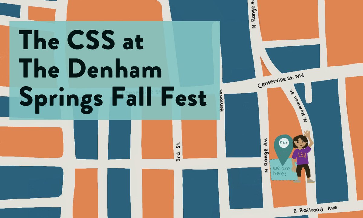 Saturday, October 5th, 9am-1pm, the LSU Costal Sustainability Studio will be at the Denham Springs Fall Fest! Come see us in front of City Hall and tell us what you love about Denham Springs and how we can make it even better!  #MyDenhamSprings