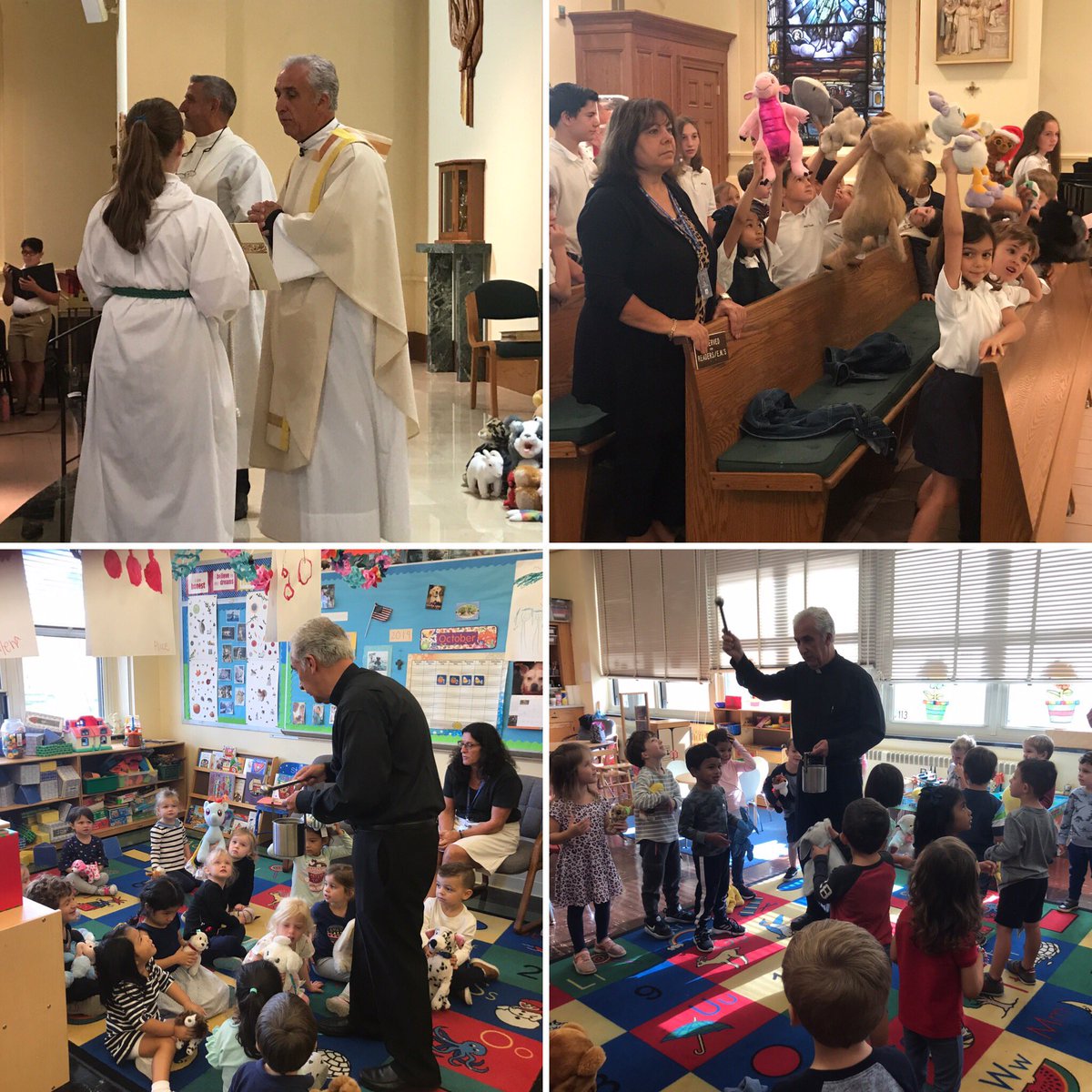HTSNJ's tweet photo. Happy Feast of St. Francis! Deacon Keith and Fr. Anthony bless the students’ stuffed animals. #htsschool #saints #saintday https://t.co/qcsGwcd2Zx