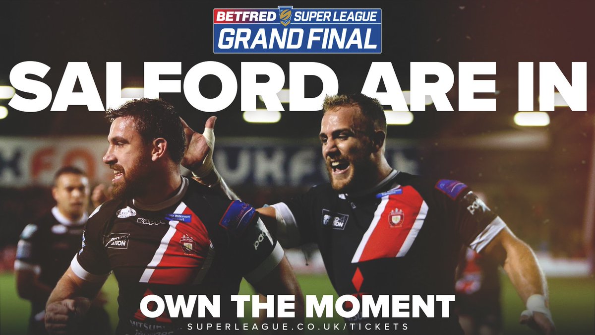 SuperLeague's tweet photo. .@SalfordDevils, you're going to the #GrandFinal for the first time! 😱🙌😈  #OwnTheMoment #SLWigSal

You've got the East side of Old Trafford, tickets 👉 https://t.co/FMP3vNWn0E https://t.co/3SGqbqJf5J