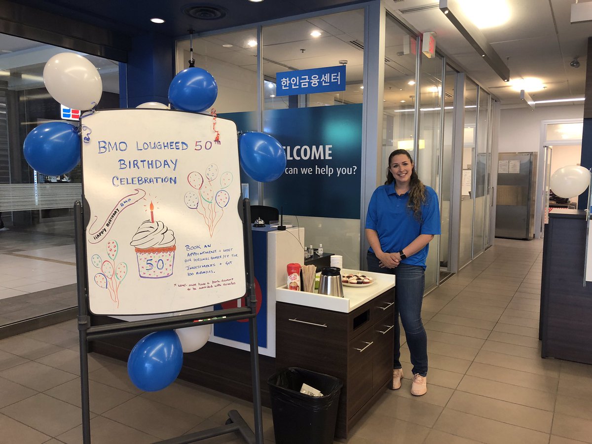 Lougheed Town center <a href="/bmo/">BMO</a> branch celebrating 50th year anniversary!💕Very proud to be part of the community.
#proudtoworkatbmo