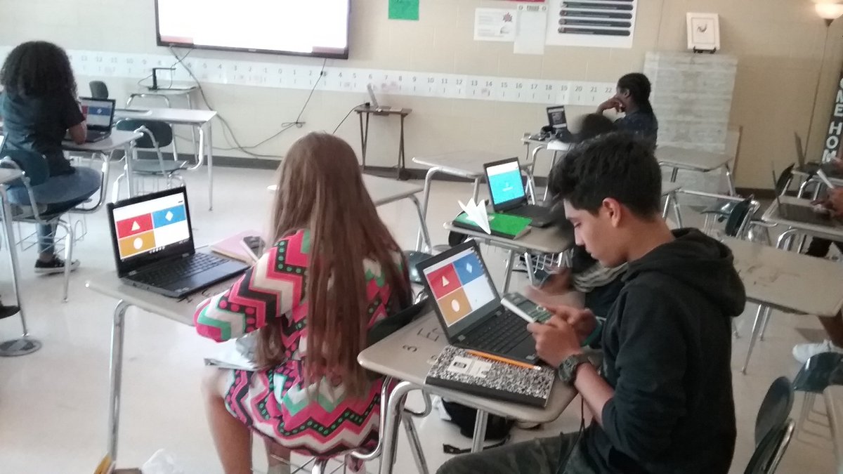 DianaMcMath's tweet photo. Students at Foley middle working fast and furious for our #Kahoot review today. Wrapping up Pythagorean Theorem with fun practice. #1roar #baldwinproud https://t.co/4vwpPaWUho