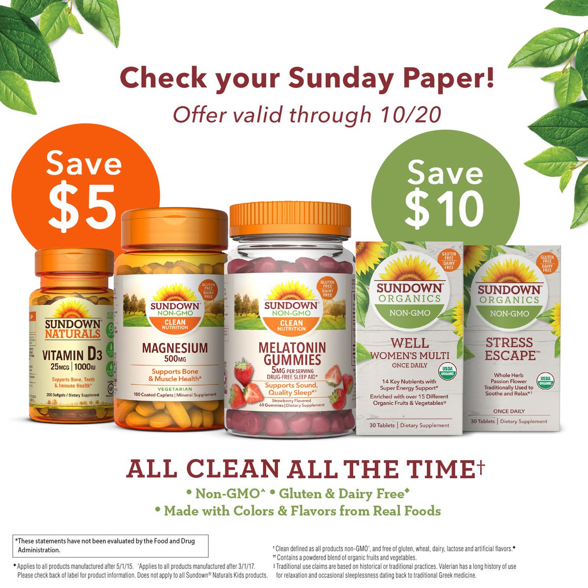 Look in your local paper this weekend for special #savings on your favorite Sundown® products, including $10 OFF our NEW USDA certified organic products! #coupons