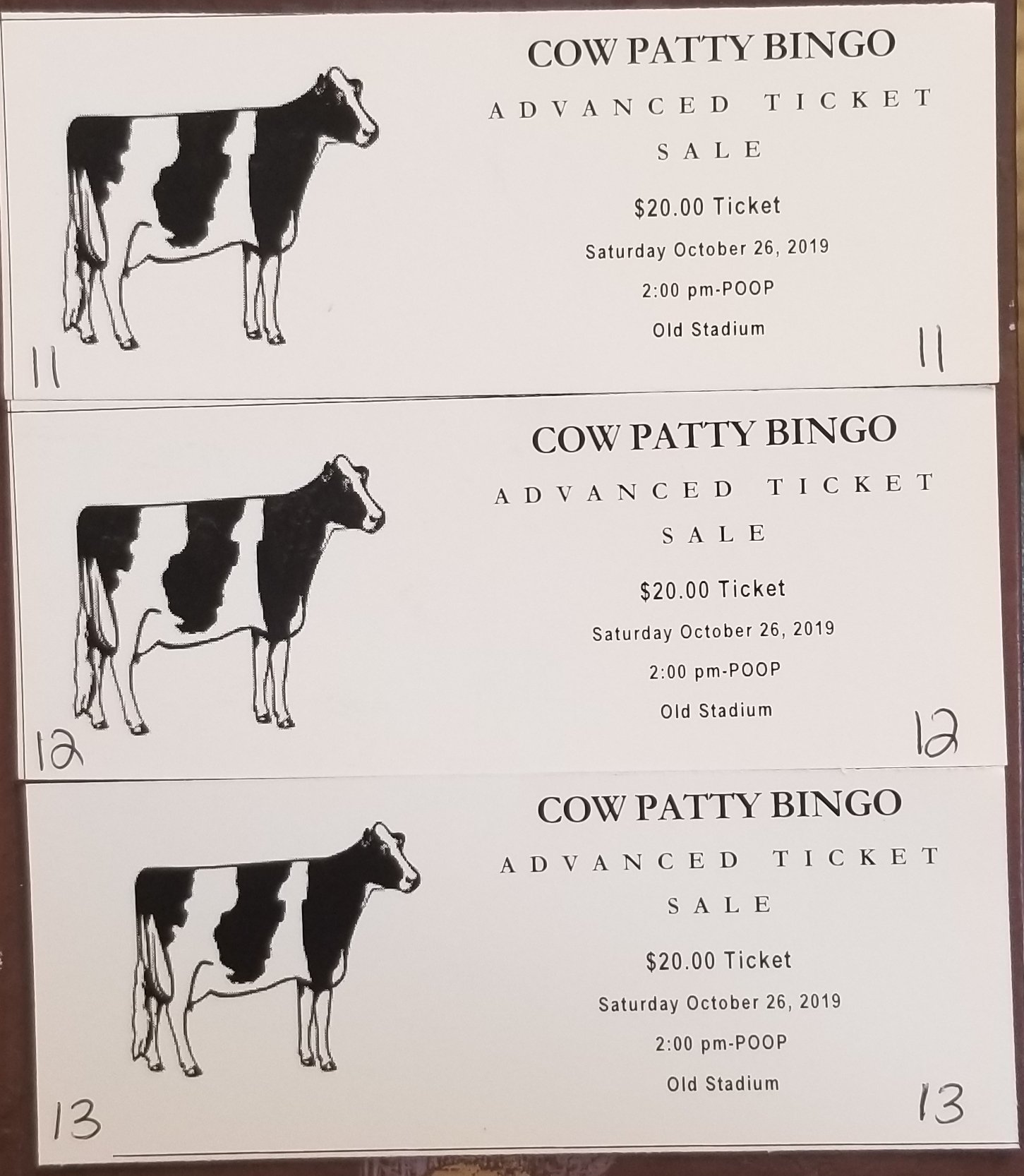 Project Celebration SHS2020 on Twitter "I have Cow Patty Bingo tickets