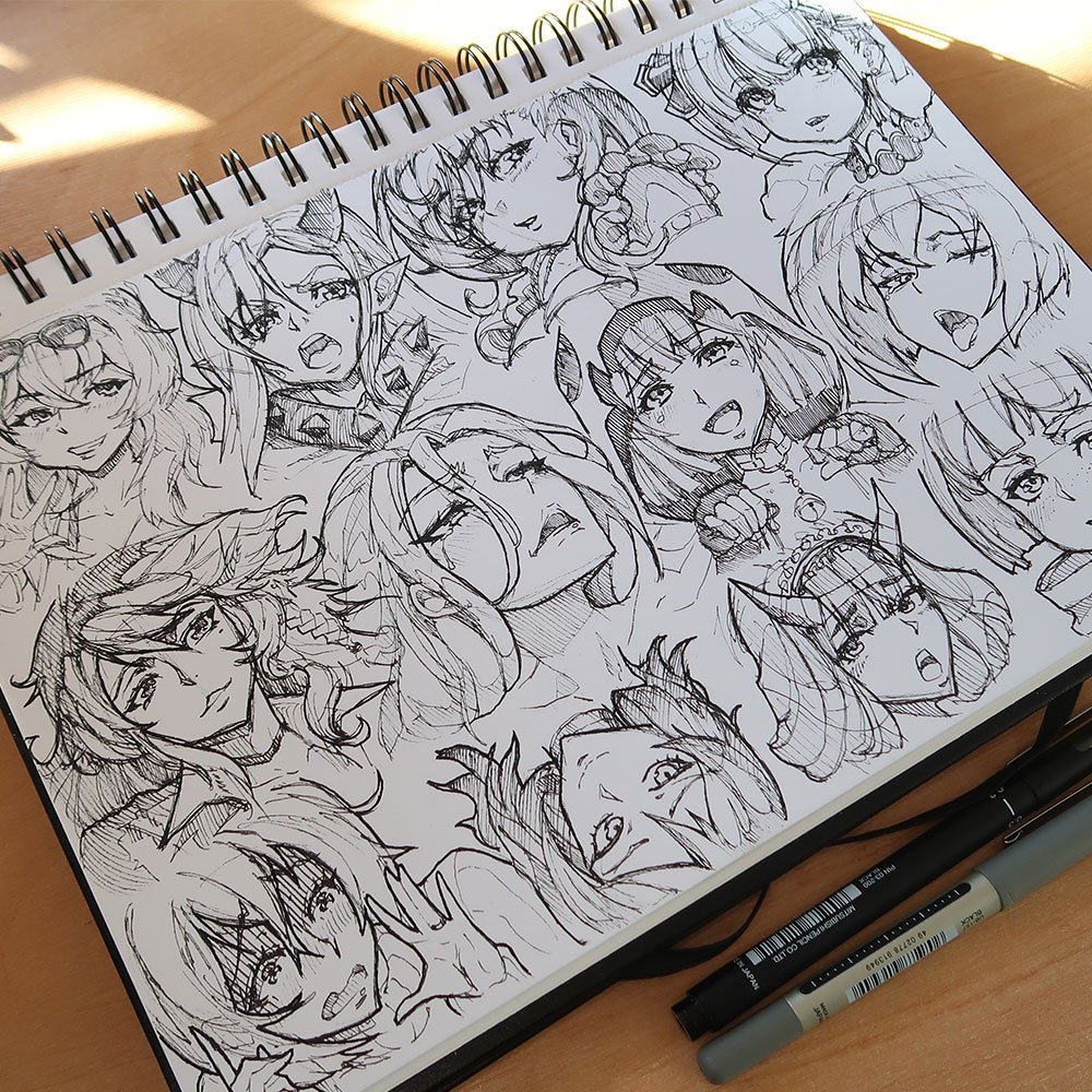 Full Sketchbook Page Drawing Practice - Anime Manga Sketch 