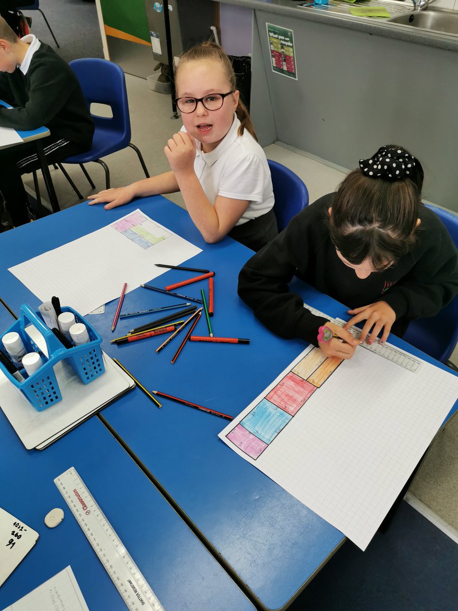 MissCblackman's tweet photo. We were curious and determined today with finding the area and perimeter of shapes. @woodside_school #MathsWeekScot #mathsweekwoodside https://t.co/SacMqxLwTL