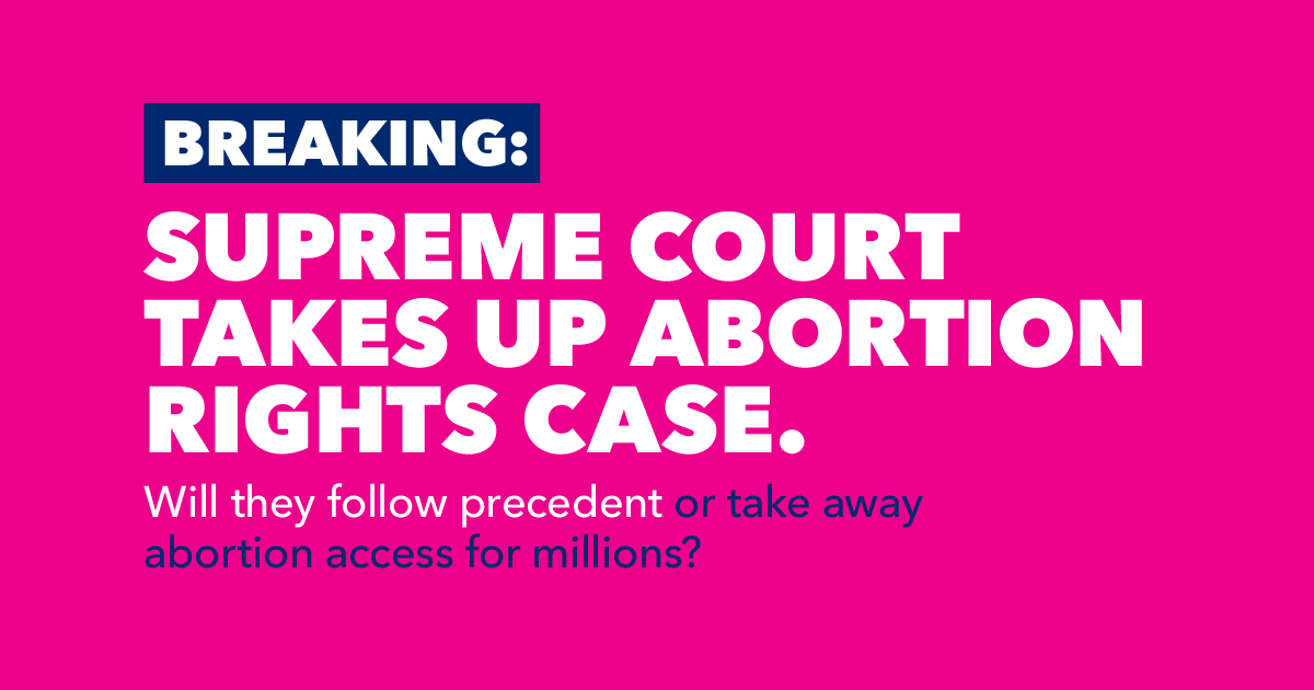 BREAKING: SCOTUS is taking on its first abortion rights case since Brett Kavanaugh was confirmed.