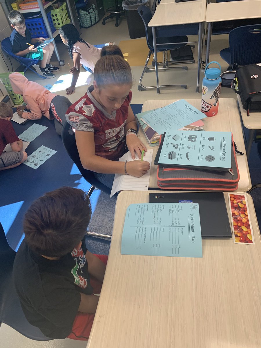 We’re making adding/subtracting decimals relatable. Students have $20 and they have to budget for lunch for the week 💵🤓