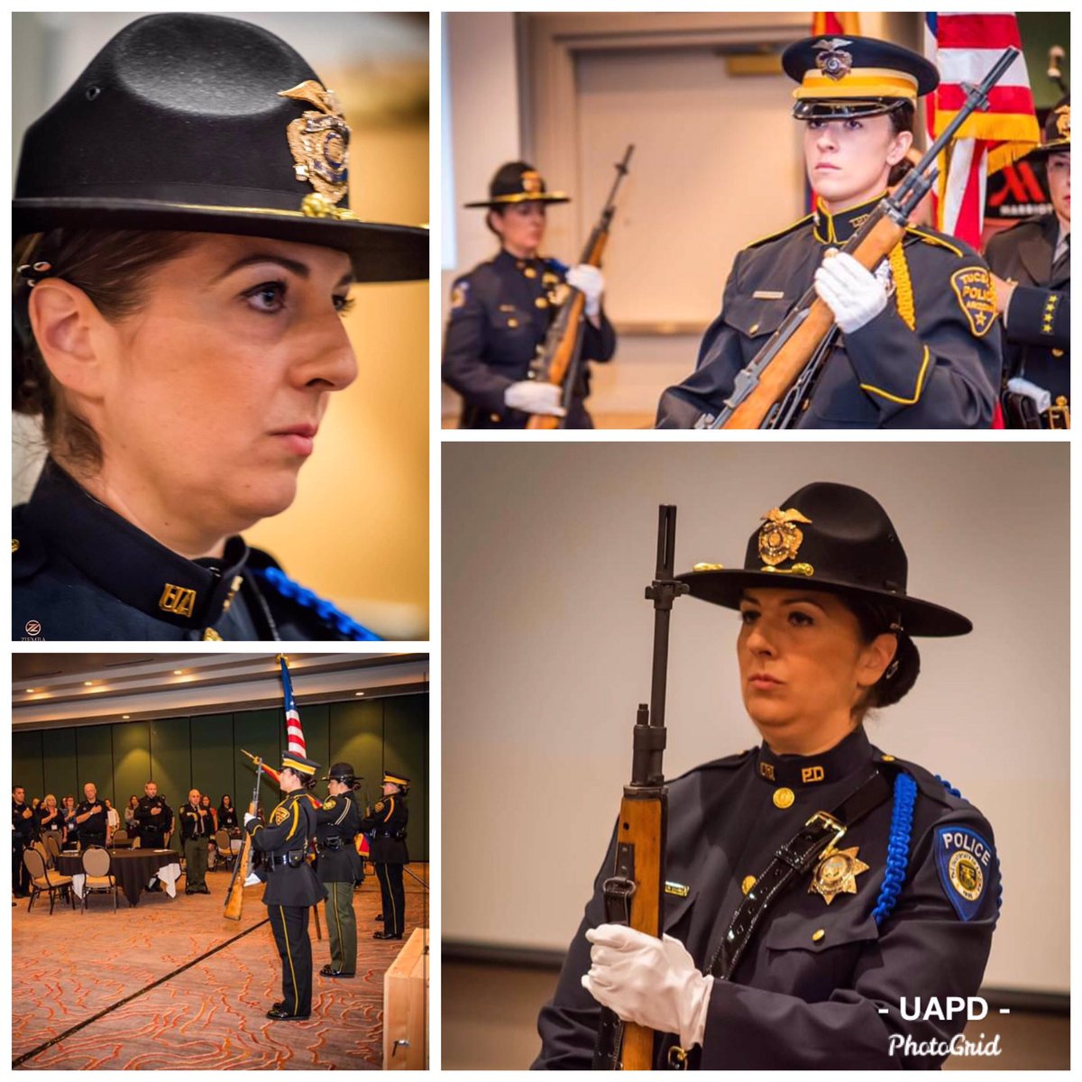 UofA_Safety's tweet photo. Thank you to UAPD Det. Michele Kahn for representing our department as a part of the honor guard for the AZ Women’s Initiative Network’s 2019 conference. We are proud to have such a fine officer serving our community! #UAPDProud #UofAZPolice https://t.co/n40mPuC0Y7