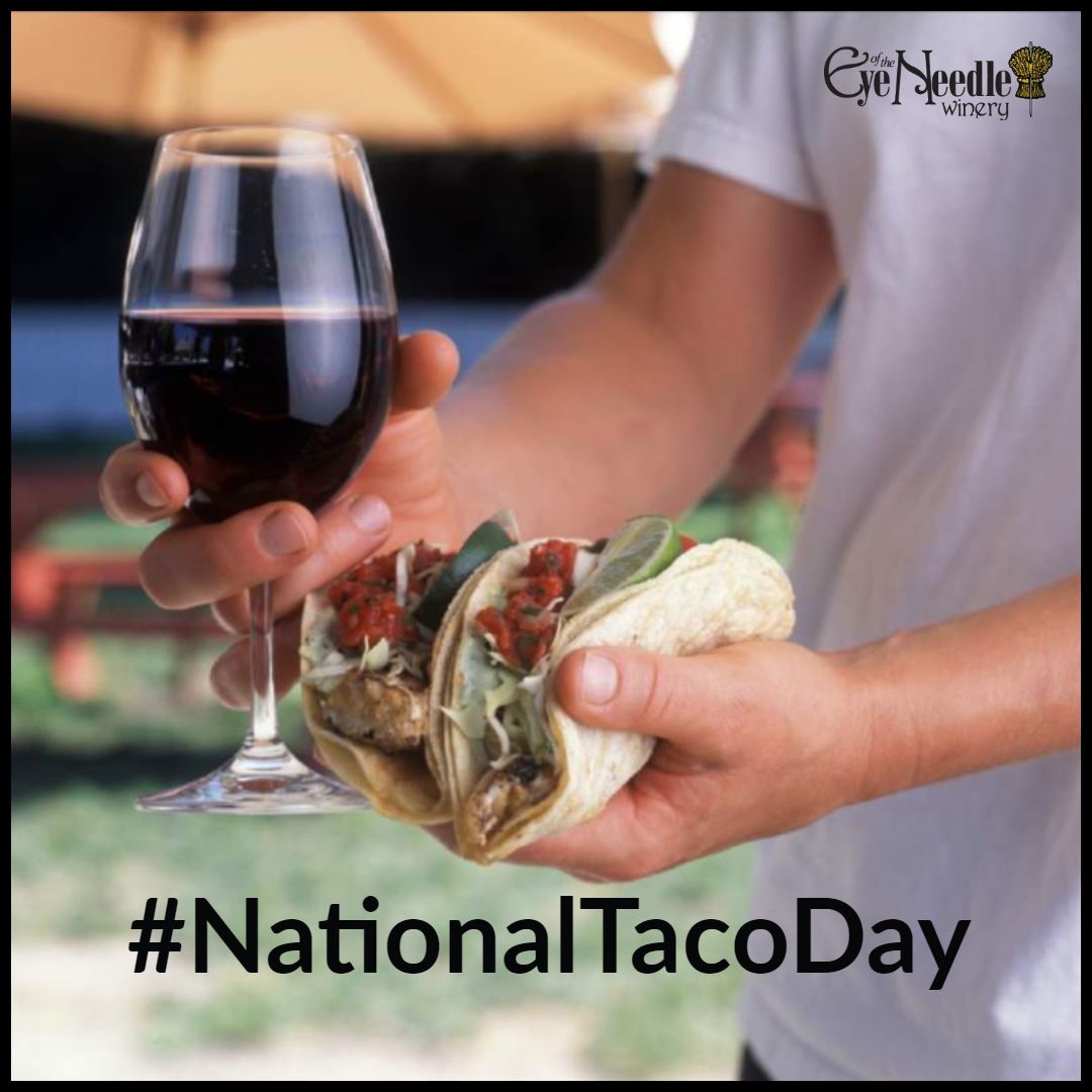Happy #NationalTacoDay!  We are giving you a "two-for-one" kind of night.  With it also being International #MerlotMonth  Come join us with Plaza Garcia Express and pair it with our Merlot Blends!
#NationalTacoDay #tacoday #merlot #livemusic #eye #wawine #drinklocal