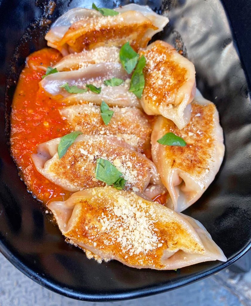 Treat yourself Friday’s. Tag a friend to get these Burrata meatball dumplings. 📸: <a href="/mikejchau/">Mike Chau</a>