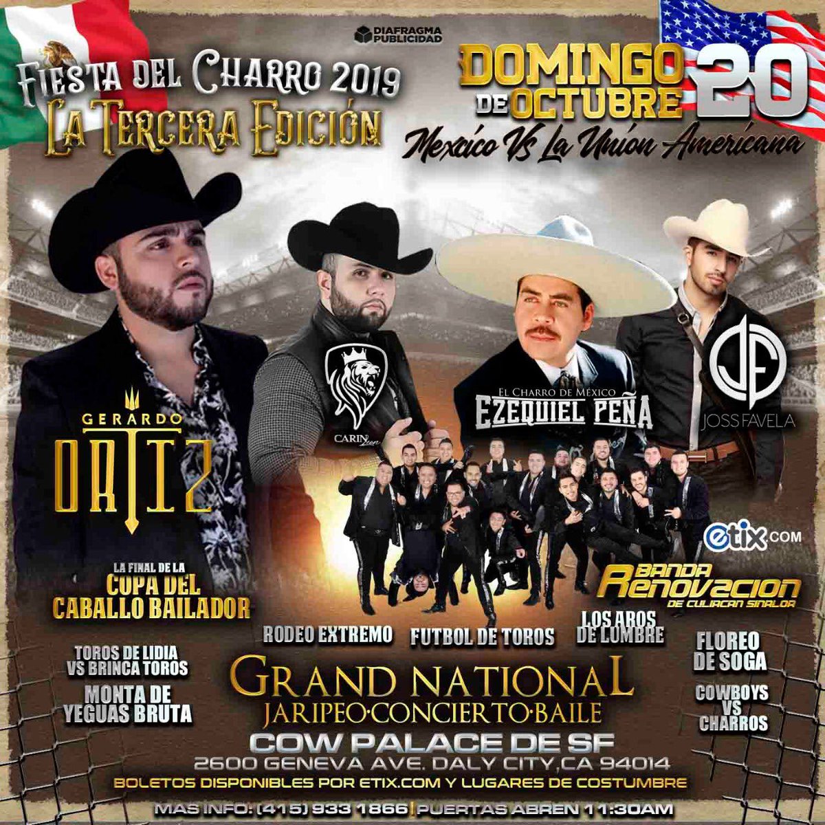 Vámonos a La Fiesta Del Charro en el #CowPalace de Daily City! 
•
•
•
•
#GerardoOtriz #CarinLeon #EzequielPeña #JossFavela #CowPalace #sanFransico #Oakland #BayArea #PaisaTwitter