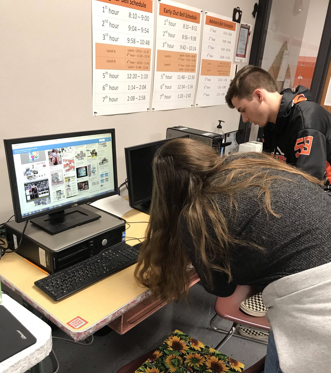 HHSNewsStaff's tweet photo. Amazing Tiger Journalists planning out another stunning yearbook! Layout idea scavenger hunt is underway! #balfour #studioworks #spreads #layouts #yearbook #tigerjournalists https://t.co/o8JAsz67Hz