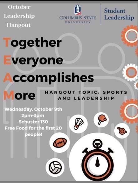 Lead_CSU's tweet photo. Come hangout with student leadership and learn about TEAM ! See you there October 9th @ 2 ! https://t.co/4UiIxGx9wN