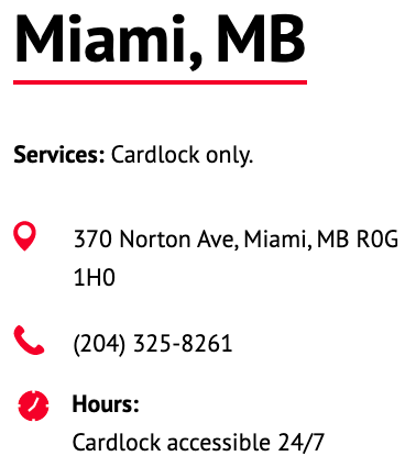 Are you around Miami, Manitoba? our cardlock is open 24/7 come by if you need it.
