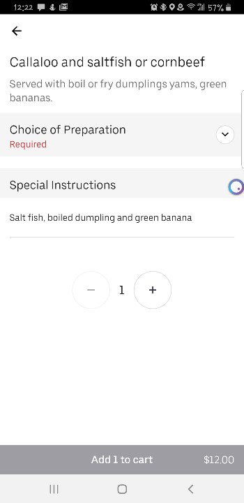 MsKMonroe's tweet photo. @Uber_Support How do you have required options with no options listed therefore not allowing you to order the food item ⁉️😕🤦🏾‍♀️. And charge a fee that is more than what you even order. So for 10 worth of food you pay over $15 to deliver. Like WTF https://t.co/TSPPEXysGs
