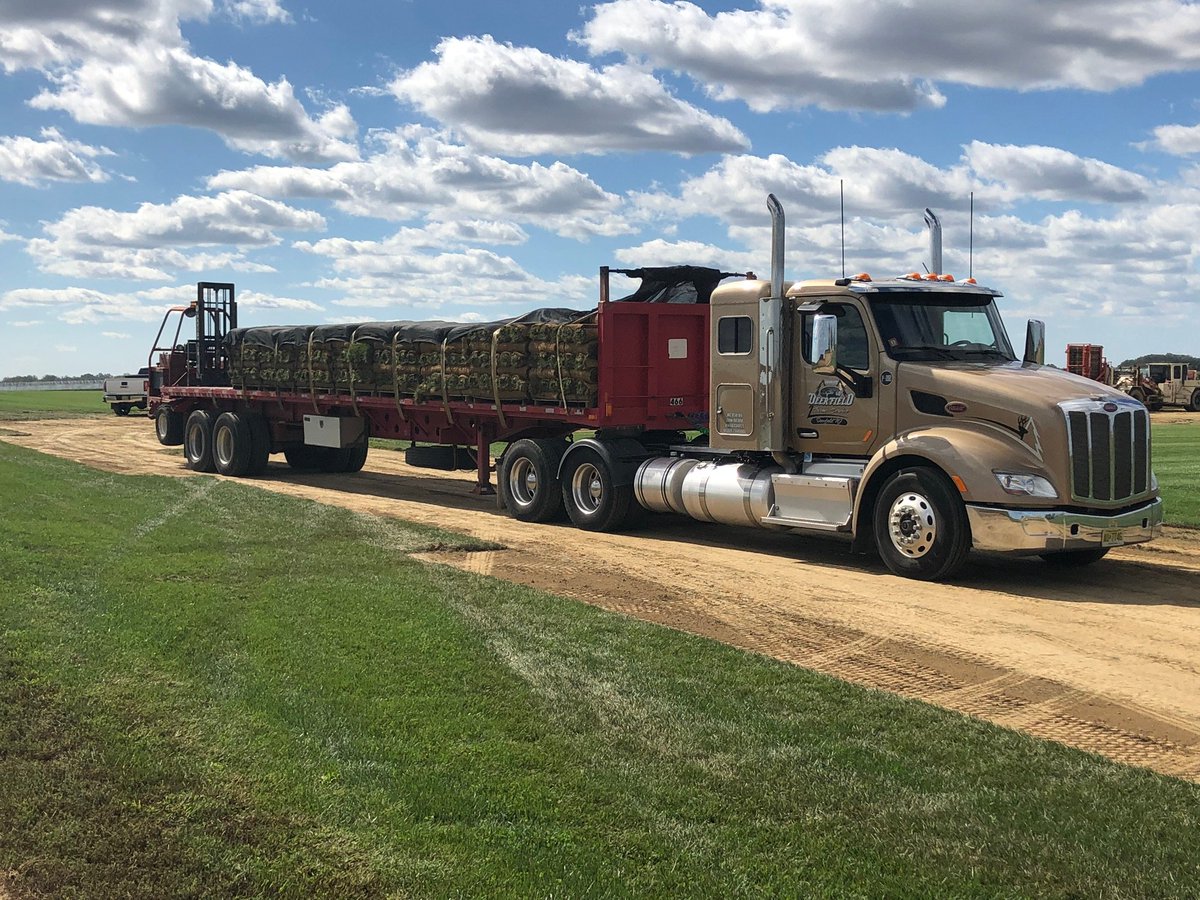 Another load of <a href="/JGlawncare/">Jonathan Green</a>  Black Beauty Tall Fescue sod heading out for delivery! Be sure to call <a href="/JohnsonFarmsInc/">Johnson Farms</a> to schedule your delivery or pick up!  #jerseygrown #sodgrowers #sodfarm #southjersey