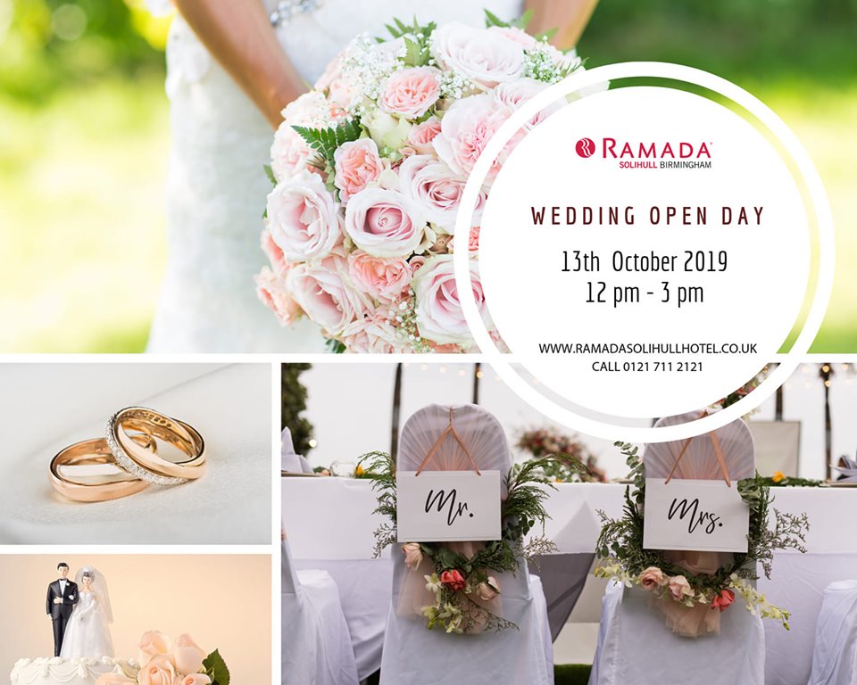 Just a week to go!
Wedding Open Day at <a href="/ramadasolihull/">Ramada Solihull</a> 
Date: 13th October 2019
Time: 12 pm - 3 pm
Come and meet our team and take a look around. We have a fabulous range of packages or we can make something tailor made for you.
#Birmingham #solihull #weddingfayre