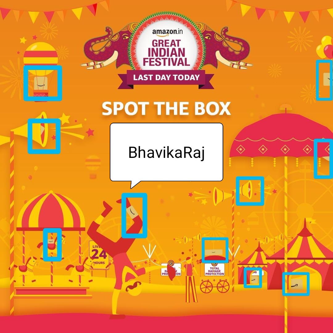 BhavikaRajaswan's tweet photo. @amazonIN Spot 10 boxes
#FindTheAmazonBox
#AmazonGreatIndianFestival
@amazonIN
@Aditi65174887
@Aaravsingh28
@MahtoSanjeev1
@wasimkhan627
@suriyaisthebest
@DrSujitKumarDe1
@Devanginee
@ranchikuldeep https://t.co/FIkYAh9FP9