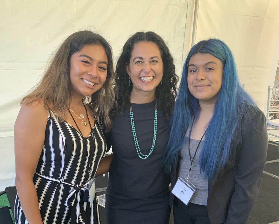 YPLANBerkeley's tweet photo. What does it mean to be a part of #YPLAN? It means sharing your vision for the future. For Mia Palacios & Ivette Contreras of Sequioa HS, it also means meeting @RepTorresSmall at an @IGNITE_National fundraiser, supporting young women leaders! Thx to Housing Commr @karenfgrove! https://t.co/mxzEB5CFiK
