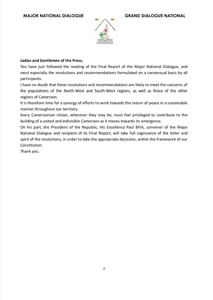 Press briefing on the last day of the Major National Dialogue.
🇨🇲🇨🇲🇨🇲
#CmrDialogue
#Cameroon
#Cameroun
<a href="/CRTV_web/">CRTVweb</a> 
@_Africa24