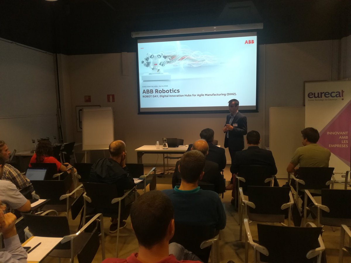 jpgovi's tweet photo. Thanks to @btRobots @ear_flap @robmov_es @ABB_Spain for participating in the #DIH2 RobotDay organized by @Eurecat_news
Submit your application at https://t.co/Rj9JXAwtlG
@RODIN_network @SPARCrobotics @eu_Robotics @RoboticsEU @EU_H2020 https://t.co/OuLJCQNsKz