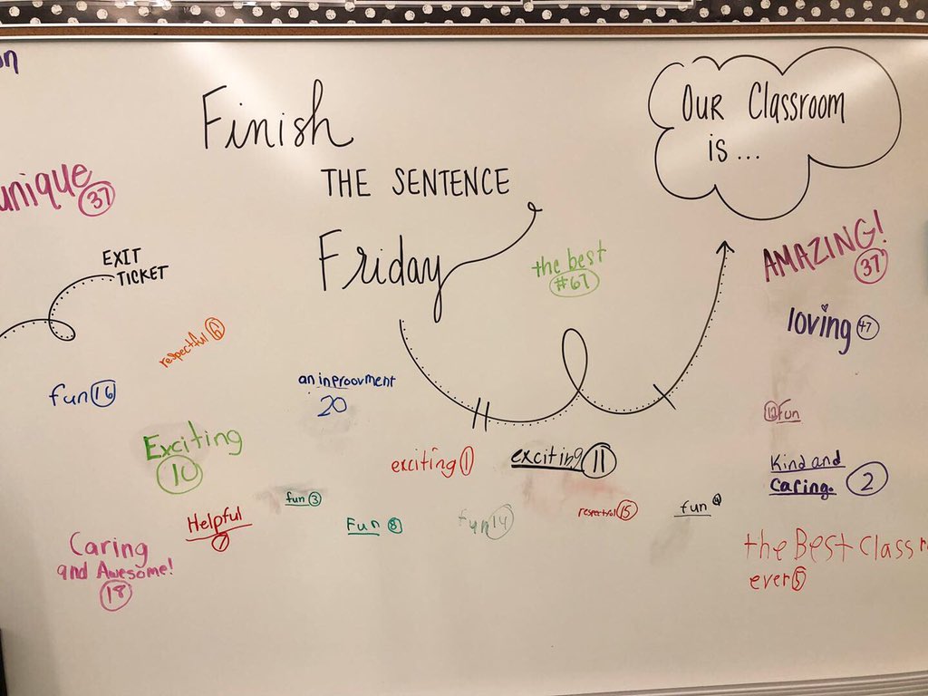 TeachWithTracey's tweet photo. Finish the Sentence Friday! #whiteboardmessage #4thgrade https://t.co/M3R5F3lwn9