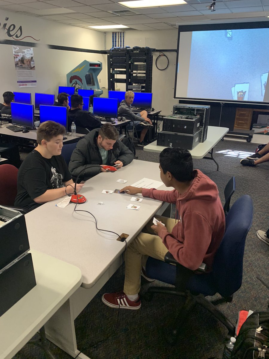 Truly amazed at the creativity of our students. Assignment: create a card game. This group creates one of the most original games I’ve seen my students create. Hey <a href="/Mattel/">MATTEL</a>, <a href="/Hasbro/">Hasbro</a>, @USAopoly we have some creative minds here <a href="/Cen10Huskies/">Centennial HS, CNUSD</a>!