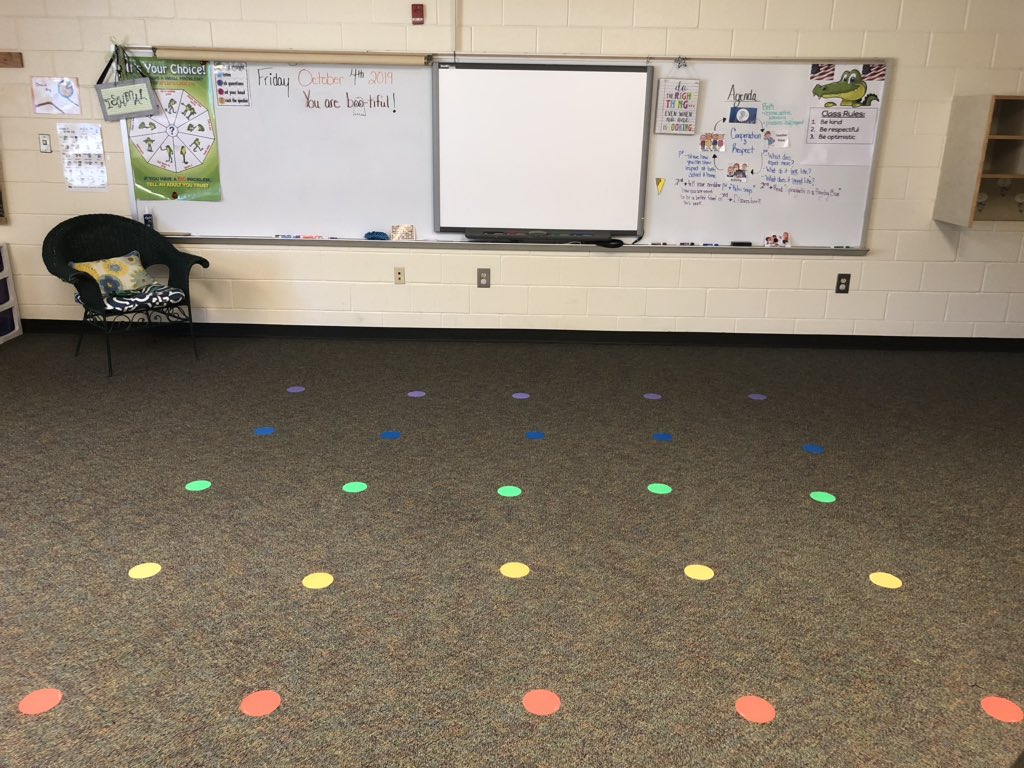 Sit spots are my jam for getting students to enter my class and sit down quietly!! 👍👍👍 #lcelower #Fall4Twitter