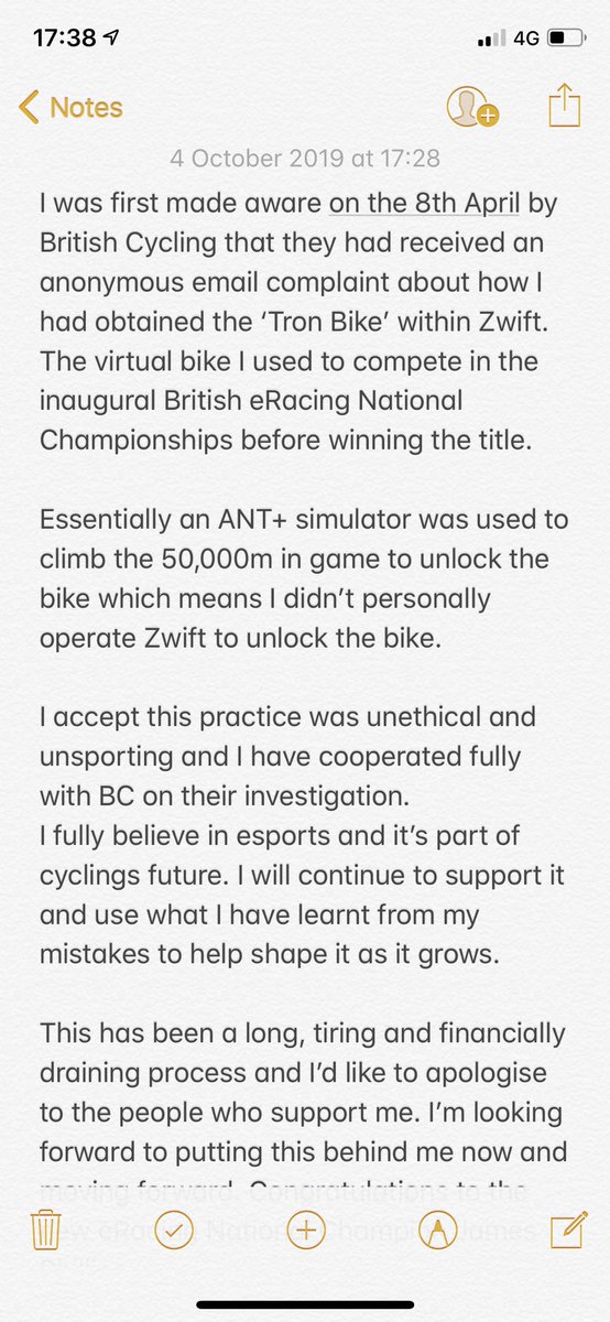Cameron_Jeffers's tweet photo. Statement regarding @BritishCycling eRacing Championships https://t.co/2HANqjPWul