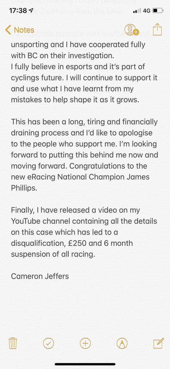 Cameron_Jeffers's tweet photo. Statement regarding @BritishCycling eRacing Championships https://t.co/2HANqjPWul