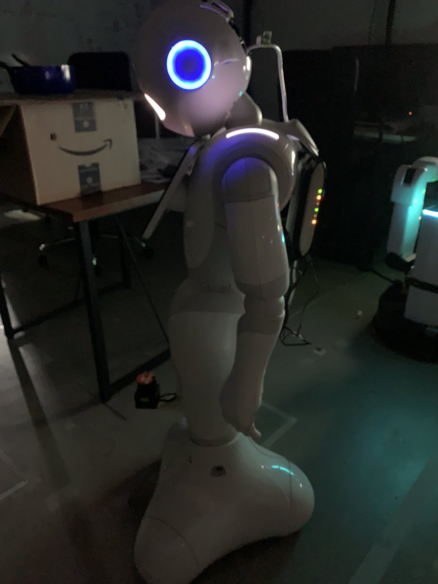 KeioRobot2019's tweet photo. Pepper（サイバー感マシマシ） https://t.co/ZtEx0ZZOcq