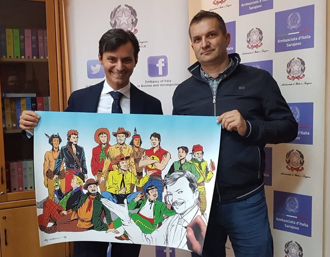 minasio's tweet photo. Autori #DylanDog,#TexWiller,#Dampyr i mnogih drugih stripova iz 🇮🇹 očekuju vas večeras u 20h u #TvrdjavaKastel u #BanjaLuka i sutra od 12h u #HercegStjepanKosača #Mostar
This weekend come & meet 🇮🇹 #comics artists at #Mostrip in Mostar & '9th Dimension' festivals in Banja Luka! https://t.co/LvwkIcWZJl