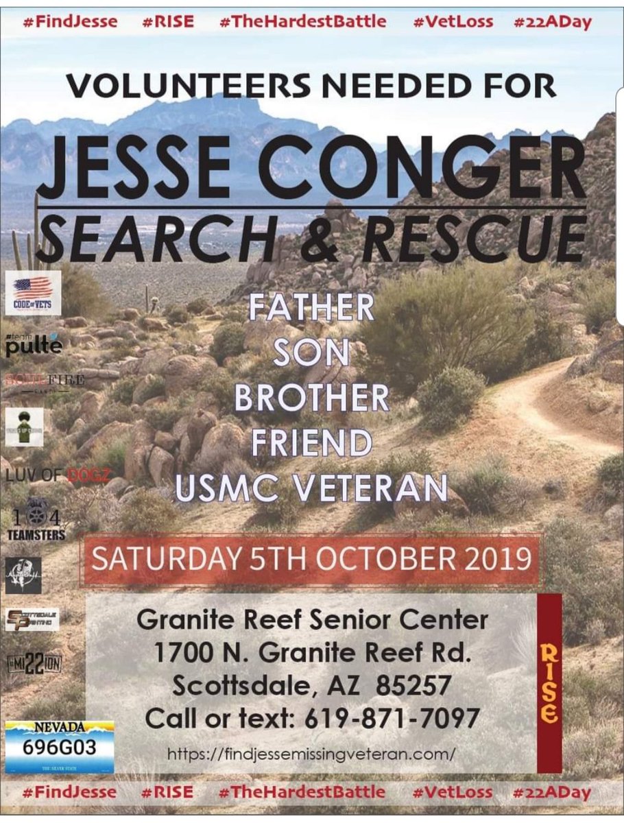 HELP #findjesse TOMORROW @ 9 AM!!!! Please come help us in our search!!! If you can come help look awesome!!! If you cant then please help share so that others can come!! Ty!!! #marineveteran #missingveteran #MissingPerson #az #scottsdale #phoenix