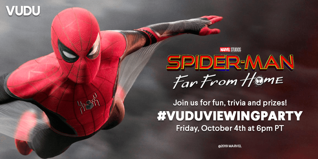 ComicBook's tweet photo. We’re giving away some #SpiderManFarFromHome #Vudu codes for tonights watch party! RT and tag a friend for a chance to nab one! #VuduViewingParty https://t.co/agDa3rvlwP