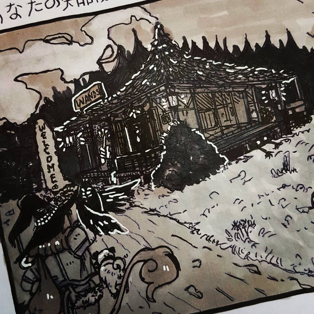 pillow_paper's tweet photo. ๅๆฅ็ฎ. 4/31
.
#raqueltraveink19 #inktober #inktober2019 #inktoberlist #inktober19 #traditionalart #artoftheday #onigirl #oni #witch #witchdraw #winsornewton #pizzini #inktoberday4 #inktoberprompts #inktoberprompt #wand #witchtrip #pugdrawing #pug #trip #travel https://t.co/fK48nx8ZAu