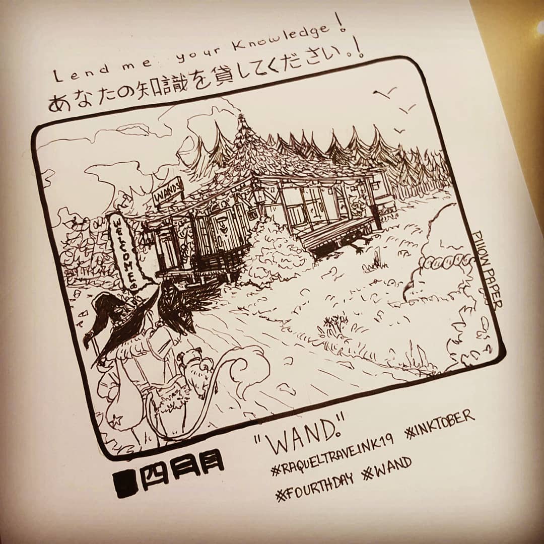 pillow_paper's tweet photo. ๅๆฅ็ฎ. 4/31
.
#raqueltraveink19 #inktober #inktober2019 #inktoberlist #inktober19 #traditionalart #artoftheday #onigirl #oni #witch #witchdraw #winsornewton #pizzini #inktoberday4 #inktoberprompts #inktoberprompt #wand #witchtrip #pugdrawing #pug #trip #travel https://t.co/fK48nx8ZAu