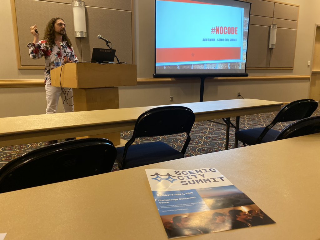 Can recommend seeing <a href="/avdi/">Avdi Grimm</a> speak <a href="/ScenicSummit/">Scenic City Summit</a> - he is super engaging, has tons of great visuals and tons of energy! #SCS2019