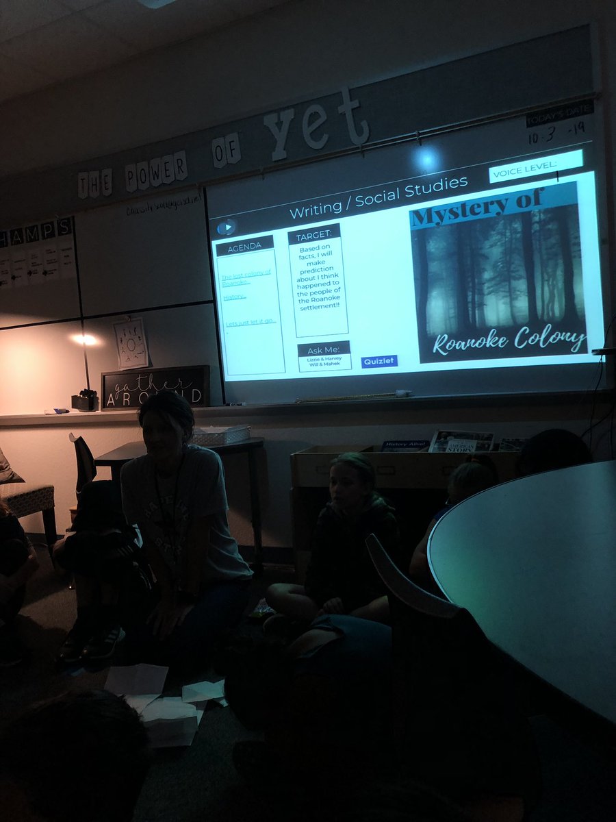 GESGeider's tweet image. After listening to clues, can students solve the Mystery of the Roanoke Colony? @GESCScott #gesshineon