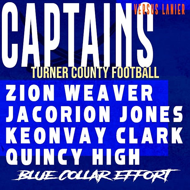 TurnerCoHighSc1's tweet photo. Captains for tonight's game versus the Lanier Co. Bulldogs @TurnerCountyFB
#BlueCollar19 🔶️🔹️⚔🏈⚔🔹️🔶️ #BeatLanierCo #PinkOut #PuntCancer https://t.co/IKscloteqS