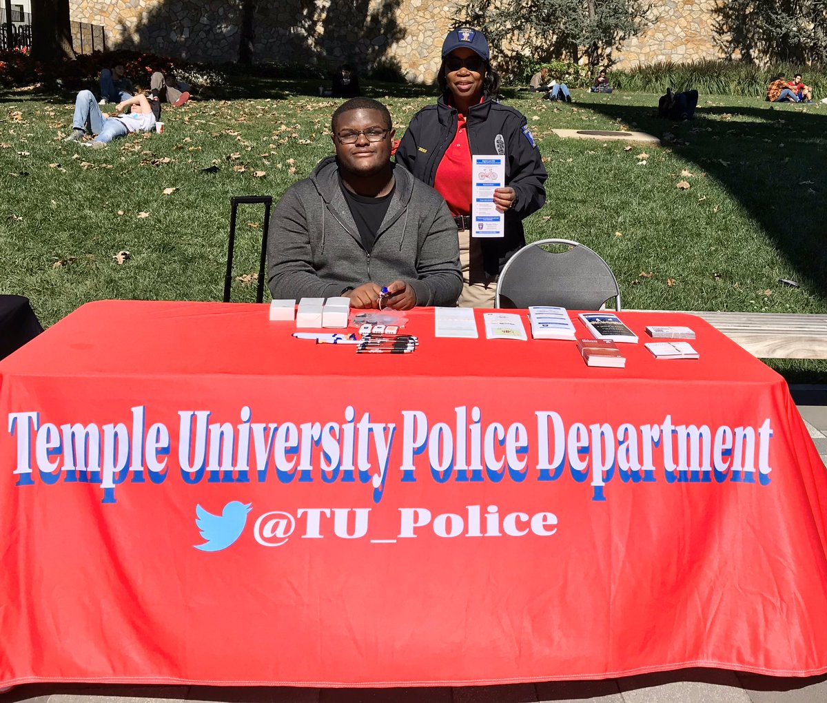 TU_Police's tweet photo. Stop by the bell tower today to find out more about off campus housing and how to be a good neighbor! #tupd https://t.co/Tp0xFrGOez