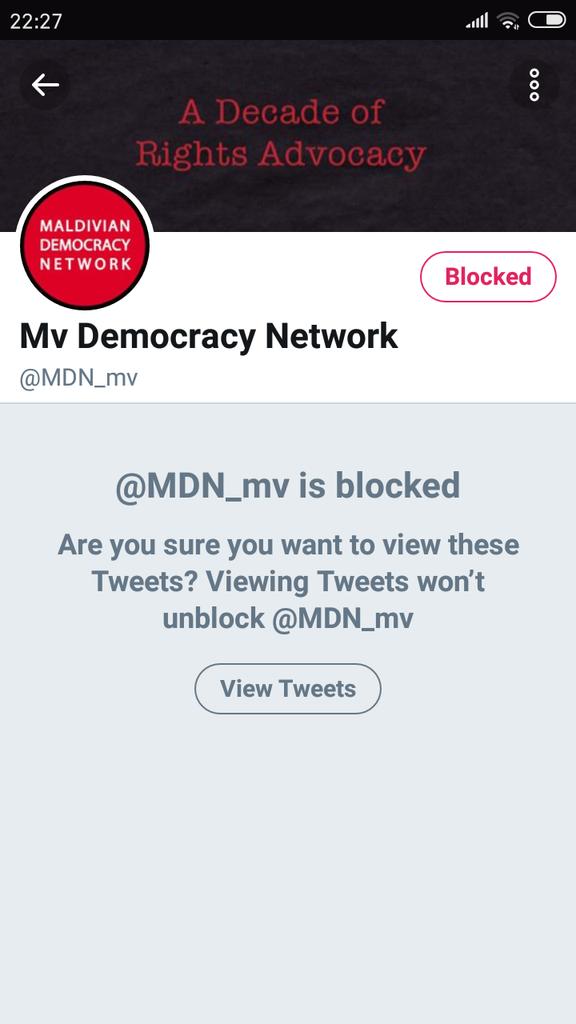 DKathyb's tweet photo. To #BanMDN, First #BlockMDN. I have blocked @MDN_mv, have you? https://t.co/cHVnokxoKD