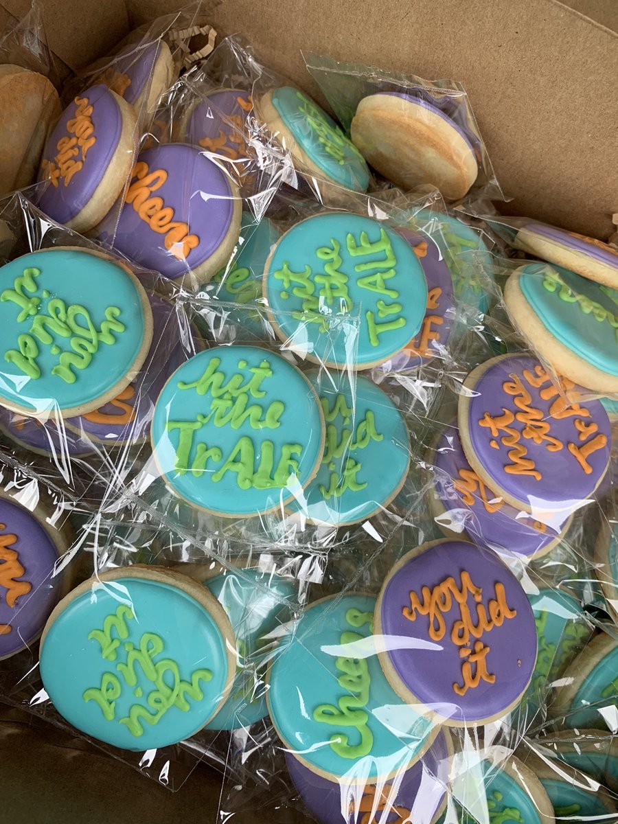 Need custom cookies? Check out Brownie’s Bakehouse on Facebook. Can’t wait to try these at the finish line tomorrow! #cheers #youditit #hitthetrALE
