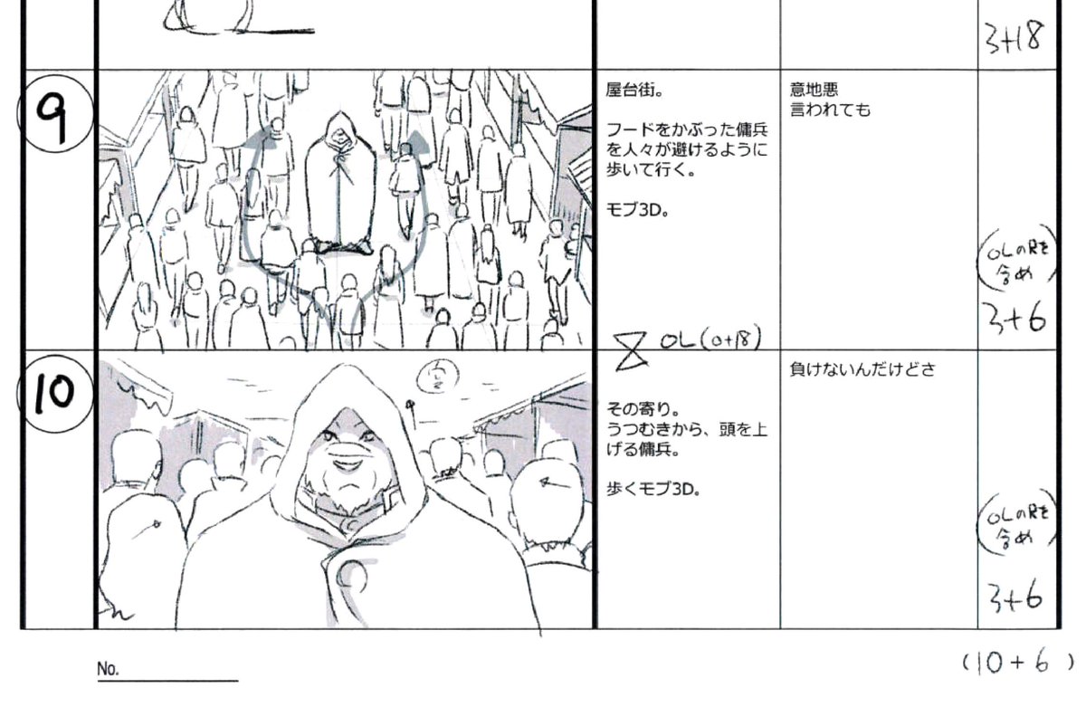 「繊細な心を持つ巨漢は人並みに逆らって立つ」というアニメの謎の伝統をふまえた『ゼロ書』OP絵コンテです。 