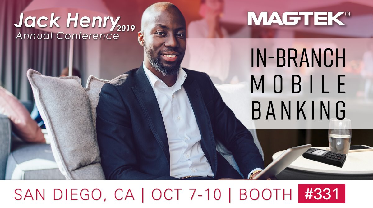 magtek's tweet photo. On the other side of the weekend we'll be in #SanDiego for Jack Henry Annual Conference #TheJAC @JackHenryAssoc Stop by and say hi and let's talk In-Branch Mobile Banking and #DynaProGO https://t.co/8hCN4c21gT