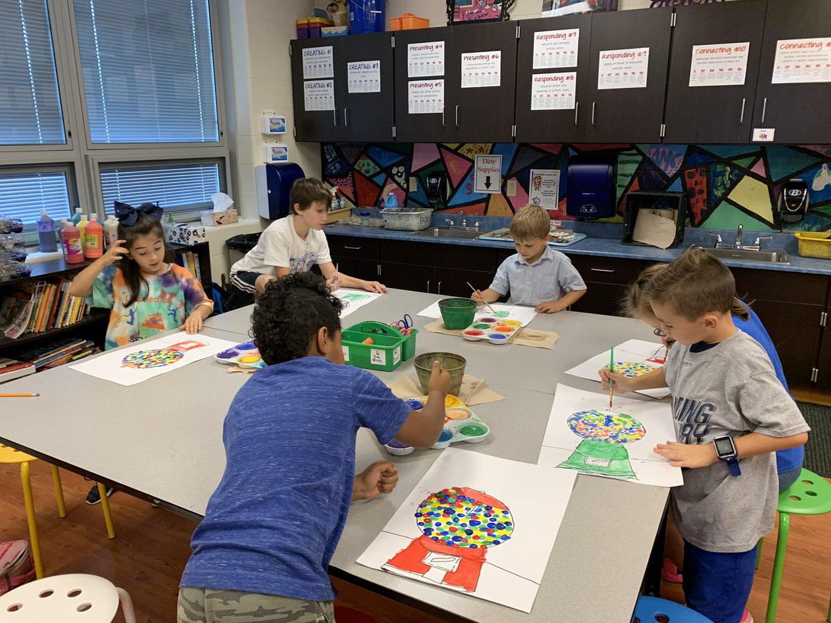 hrartstudio's tweet photo. Mrs. Drum’s class working hard on their gumball machine still life! #BrunswickPRIDE #artissweet https://t.co/xL87JX4JLd