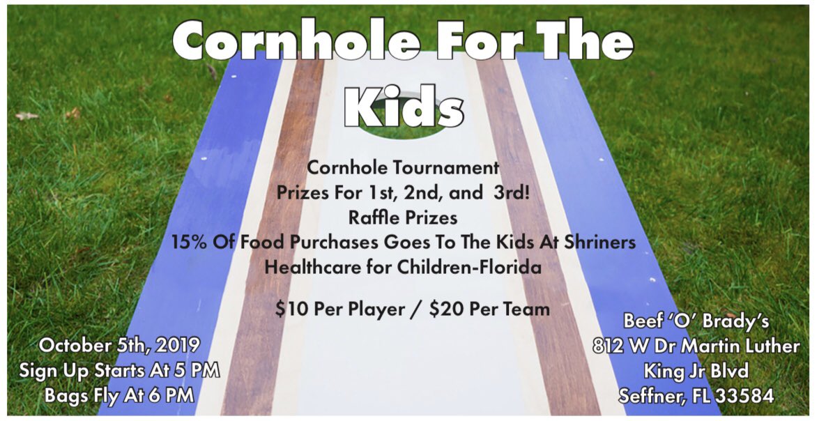 Our Beef ‘O’ Brady’s giveback is tomorrow!! Come out and play cornhole or just buy some food #FTK!