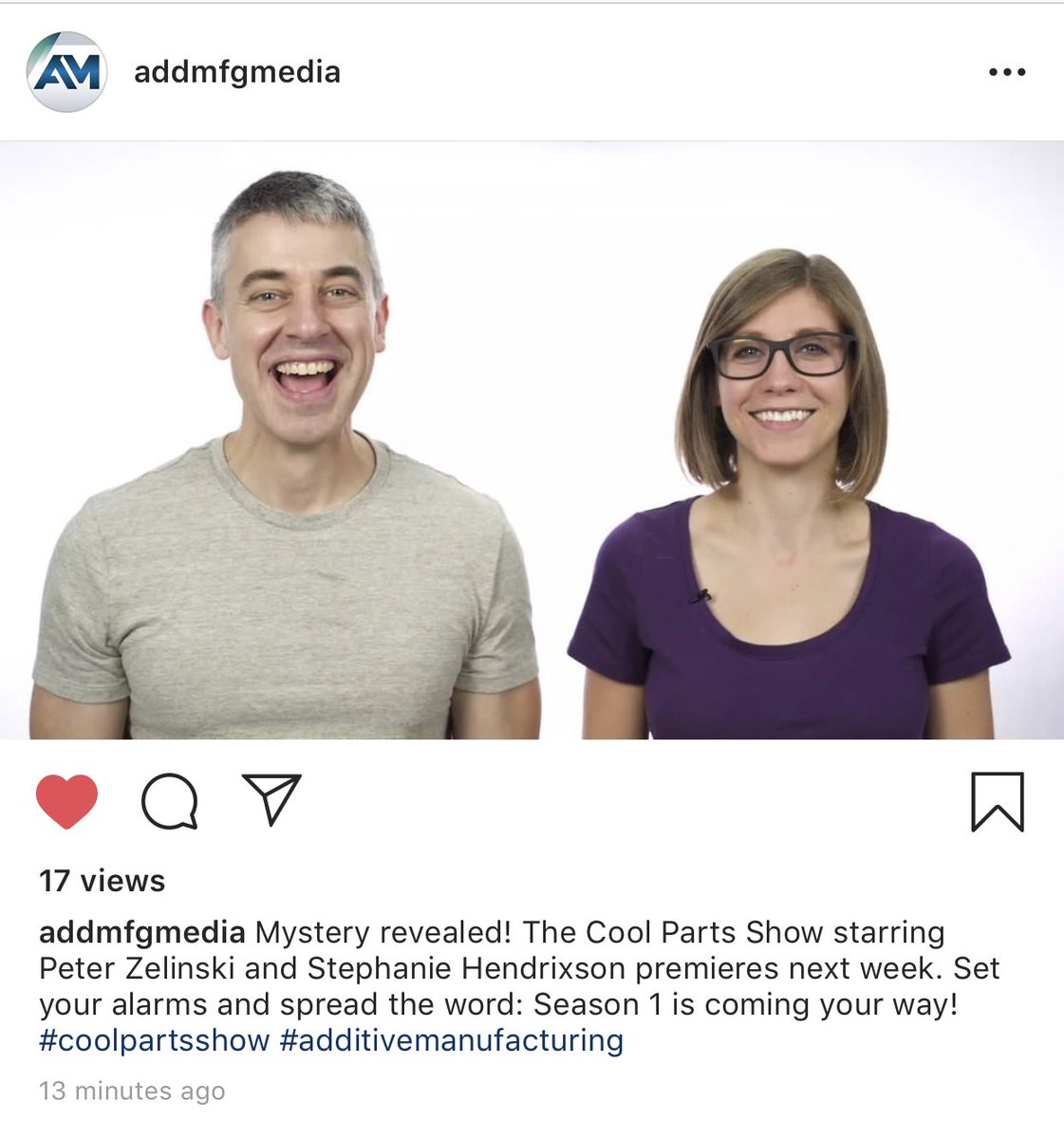 I just saw the Cool Parts Show teaser for <a href="/AddMfgMedia/">Additive Manufacturing Media</a> with <a href="/Z_Axis_MMS/">Peter Zelinski</a> @AM_StephanieH and it looks AWESOME!! Super high quality production. Can’t wait to see it!